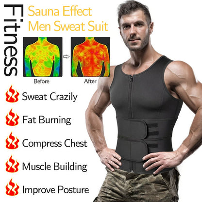 🔥Men Body Shaper Waist Trainer Sauna Suit Sweat Vest Tank Tops Shapewear