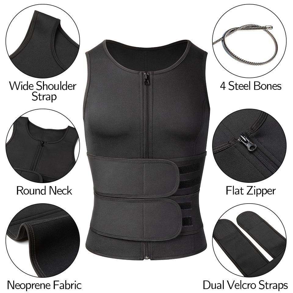 🔥Men Body Shaper Waist Trainer Sauna Suit Sweat Vest Tank Tops Shapewear