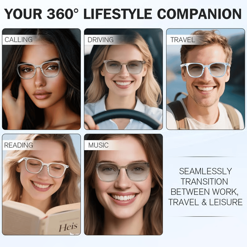 LAST DAY 50% OFF!!🔥 AI Interpretation Smart Glasses🕶️160-Language Translation, Photochromic Lenses, AI Chat & Hands-Free Audio