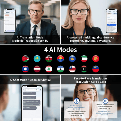 LAST DAY 50% OFF!!🔥 AI Interpretation Smart Glasses🕶️160-Language Translation, Photochromic Lenses, AI Chat & Hands-Free Audio
