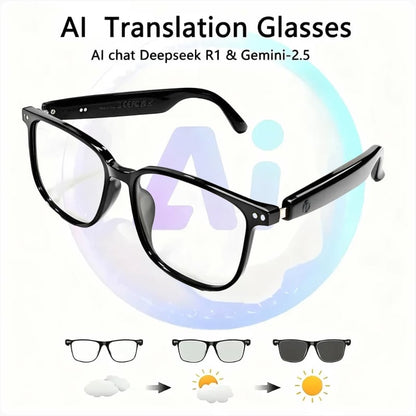LAST DAY 50% OFF!!🔥 AI Interpretation Smart Glasses🕶️160-Language Translation, Photochromic Lenses, AI Chat & Hands-Free Audio